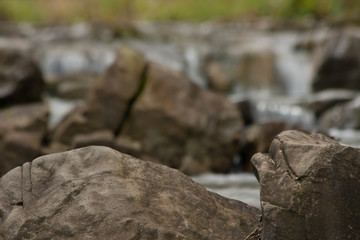 rock on the mountain river