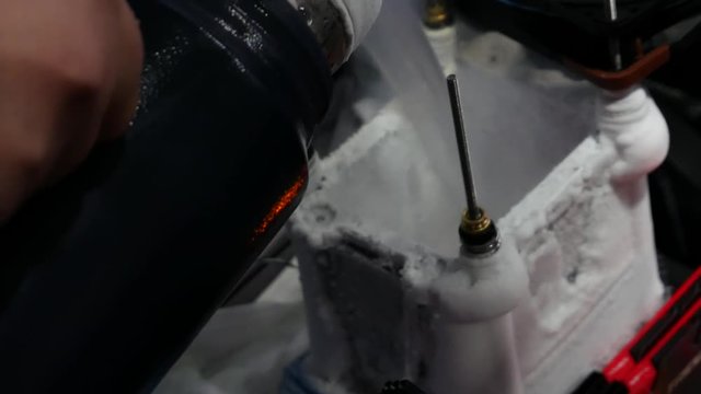 Overclock cpu computer with liquid nitrogen.