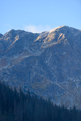 Tatra mountain peak view in Slovakia in sunny day