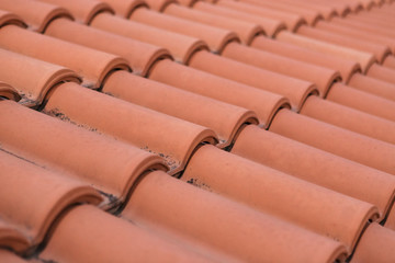 background of red brick roofs, Montenegro