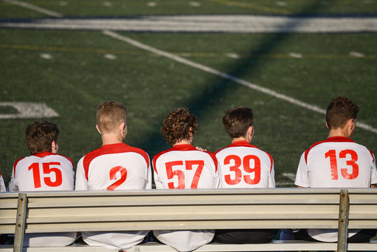 Players sitting on the bench