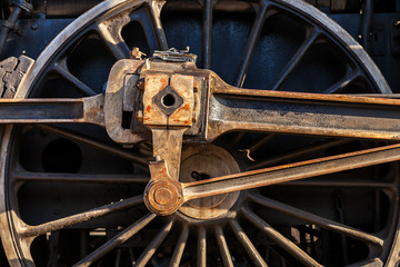 Detail of locomotive wheel