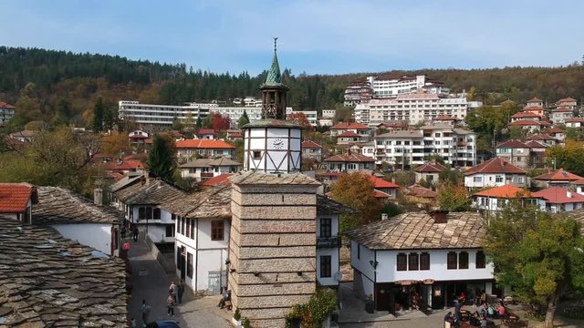 The clock tower plaza in Tryavna Bulgaria