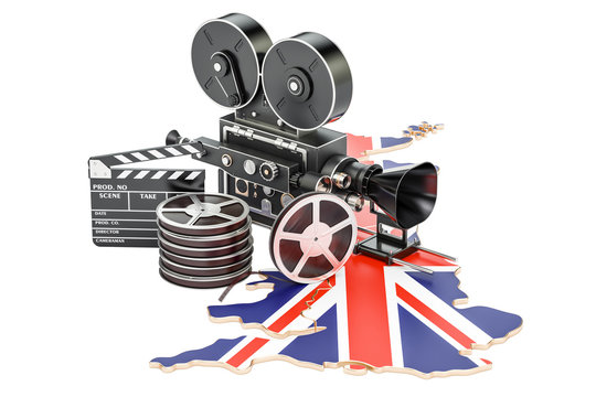 British cinematography, film industry concept. 3D rendering