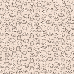 kittens vector background seamless small cat beige © goodwin_x