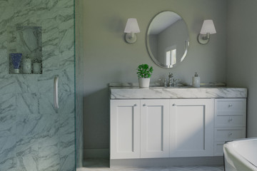 3D rendering of a interior of modern bathroom