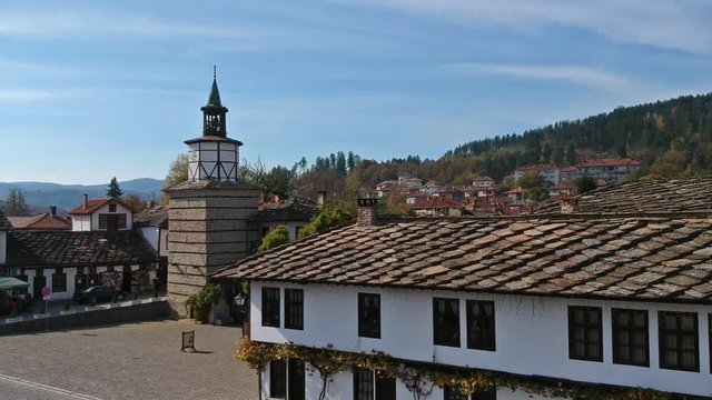The center of Tryavna clock tower plaza