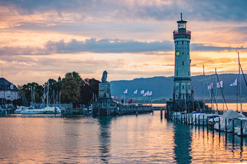 lindau habor in the morning hours