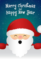 Singing Santa Claus with wishes. Vector.