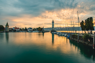 lindau habor in the morning hours