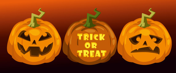 carve pumpkins. trick or treat. horizontal festive halloween background
