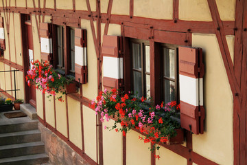 Windows of the traditinal house in Nuremberg