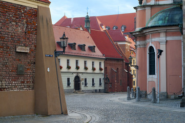 Obraz premium WROCLAW, POLAND - October 2017: Wroclaw Old Town. Cathedral Island (Ostrow Tumski) is the oldest part of the city. Historic buildings