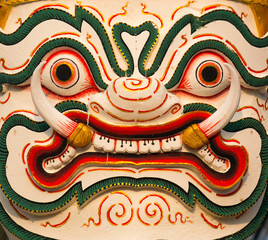 Traditional thai face mask in Bangkok, Thailand