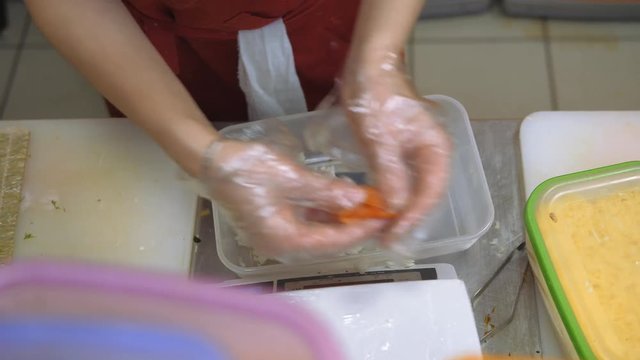 Sushi and rolls. Cooking