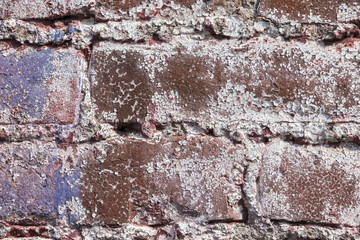 Old world vintage painted brick wall