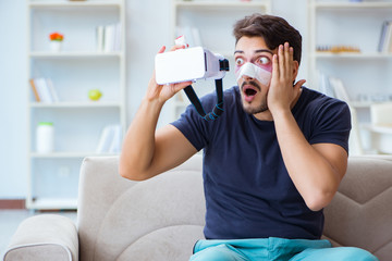 Young man defeated in sports game suffered loss with broken blee