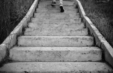Escape the old stairs outdoors