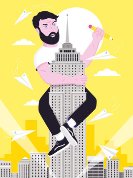 Man On Empire State Building