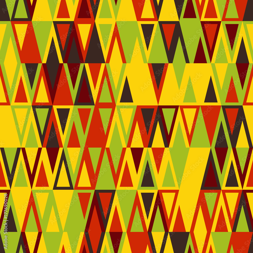 Poster abstract seamless pattern of triangles. the original building of geometric forms.