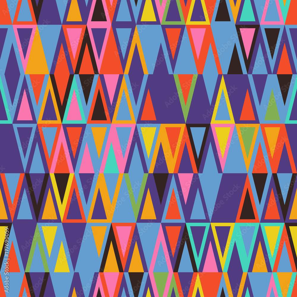 Poster abstract seamless pattern of triangles. the original building of geometric forms.