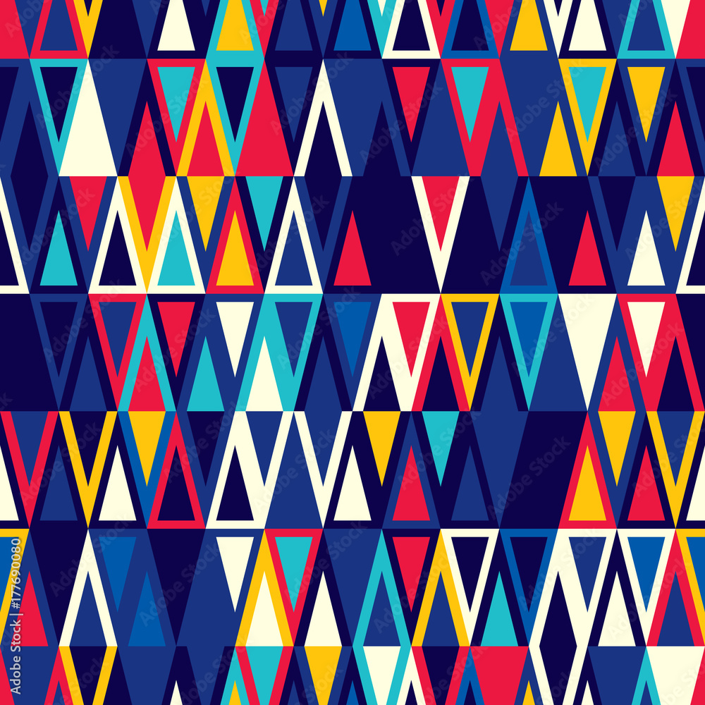 Poster abstract seamless pattern of triangles. the original building of geometric forms.