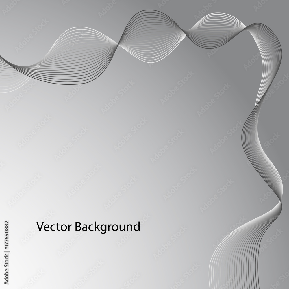 Poster abstract gray wave. vector abstract background of wave. black and white halftone vector illustration