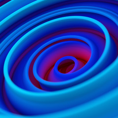Spiral curve shape abstract 3D rendering with DOF
