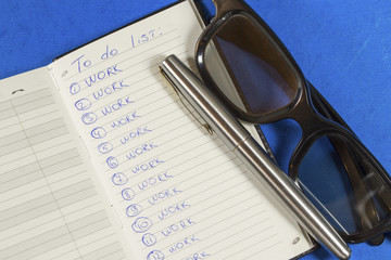 to-do list in notepad