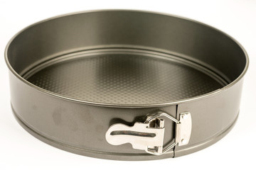 Round metal pan for baking cakes and cookies
