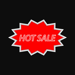 Hot sale vintage signboard on a dark background. Vector illustration .