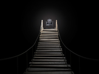 Rope bridge to the royal chair. 3d rendering