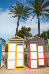 Colorful beach huts