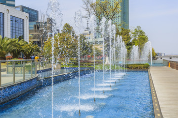 City architecture landscape fountain