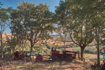 Tractor in countryside
