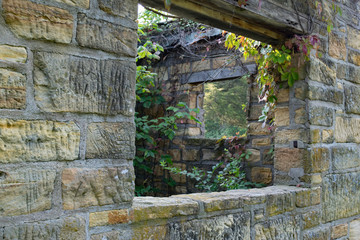 Window in Abandoned Lake Wapello Shelter