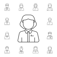 Fototapeta premium surgeon woman avatar. Set of avatar icons