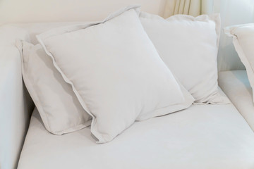 Fototapeta na wymiar Bed WIth White Pillows