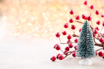 Christmas background. Christmas star and santa hat. Greeting card.