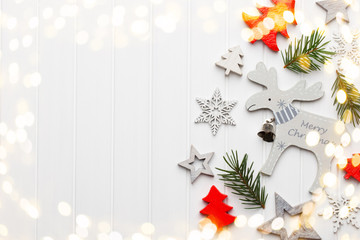 Vintage Christmas background with Christmas decoration.