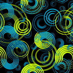 Abstract seamless circle pattern for girls, boys, clothes. Creative vector background with dots, geometric figures,stripes circles.Funny round wallpaper for textile and fabric. Fashio nstyle.