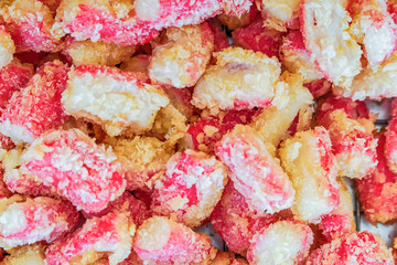 Thai steamed meat snacks being offered in a street food market