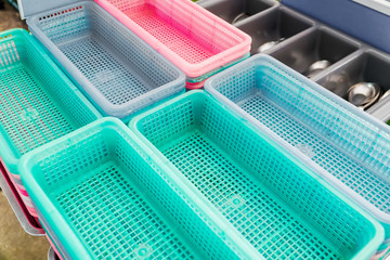 Colorful plastic baskets