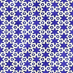 Native batik seamless watercolor artistic boho style colorful square pattern.