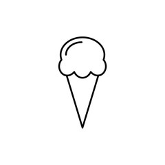 ice cream in waffle cone line black icon