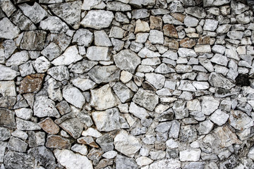 White stone wall texture and background seamless