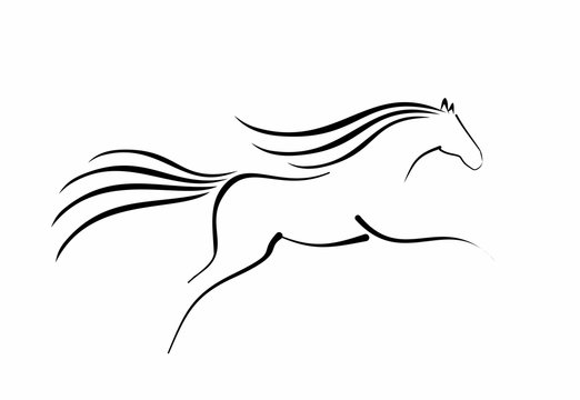 sketch of running horse 