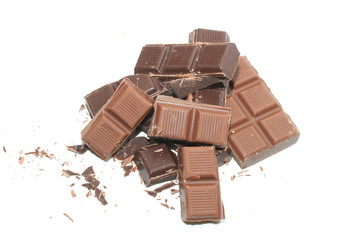 Pieces of chocolate bars