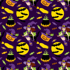 Vector Halloween Seamless Pattern