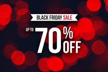Special Black Friday Sale Up To 70% Off Text Over Red Duotone Christmas Lights, Horizontal